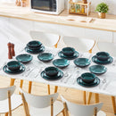 Axyaa Stoneware Dinnerware Set, 18-Piece Reactive Glaze Ceramic Plate Set