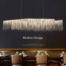 Axyaa LED Tassel Pendant Chandelier: Modern Luxury Chain Lamp for Hotel Lobby & Living Room
