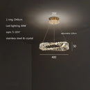 Axyaa Luxury Gold Crystal Pendant Lamp - Dimmable LED Modern Living Room Light