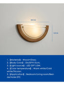 Axyaa Wooden Glass Wall Sconce Modern Vintage Nordic Light for Bedroom and Living Room