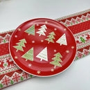 Axyaa Cartoon Relief Christmas Plate - 8-inch Circular Ceramic Shallow Tableware