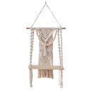 Axyaa Macrame Wall Hanging Shelf Floating Wall Shelf Boho Home Decor for Bedroom Nursery