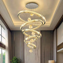 Axyaa Crystal Chandelier Stair Pendant Living Room Interior Lighting