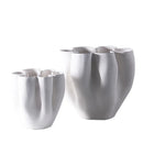Axyaa Open Fold Edge Ceramic Vase, Abstract Porcelain Flower Pot, Home Decor Crafting