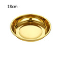 Axyaa Round Gold Stainless Steel Storage Tray for Kitchen Organization
