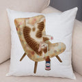 Axyaa Cartoon Cat Decorative Cushion Cover for Home, Sofa, Kids Room