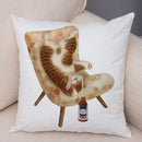 Axyaa Cartoon Cat Decorative Cushion Cover for Home, Sofa, Kids Room