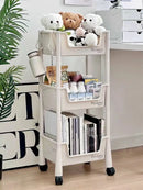 Axyaa 3-Tier Rolling Utility Cart: Kitchen Storage Organizer with Lockable Wheels and Multifunction