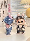 Axyaa Labubu Plush Dolls Display Protective Cover: Portable Transparent Organizer Box