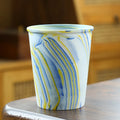 Axyaa Ceramic Pen and Ink Pattern Latte Coffee Cup - 300ml Retro Coarse Pottery Mug