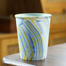 Axyaa Ceramic Pen and Ink Pattern Latte Coffee Cup - 300ml Retro Coarse Pottery Mug