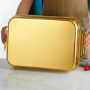 Axyaa Golden Stainless Steel Baking Tray for Cakes, Bread, Seafood & Grilling