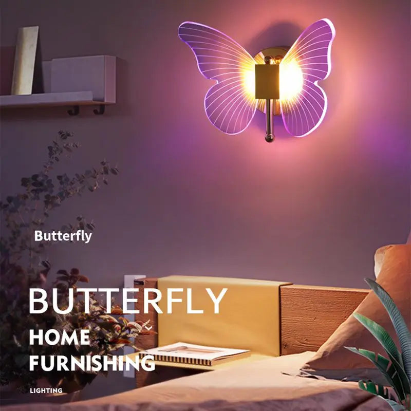 Axya Butterfly LED Wall Lights: Nordic Bedroom Sconces for Home Decors