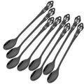 Axyaa Colorful Retro Stainless Steel Long Mixing Spoon Set for Kitchen Dining