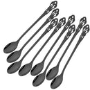 Axyaa Colorful Retro Stainless Steel Long Mixing Spoon Set for Kitchen Dining