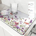 Axyaa Butterflies Draining Mat: Quick Dry Kitchen & Bathroom Drain Pad