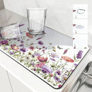 Axyaa Butterflies Draining Mat: Quick Dry Kitchen & Bathroom Drain Pad