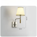 Axyaa Silver Metal Sconce with White Cloth Lampshade LED Light