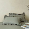 Axyaa Ruffled Cotton Pillowcases - Soft Double Layer Gauze Cover