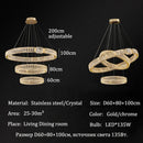 Axyaa Luxury Gold Metal Crystal LED Pendant Chandeliers for Home, Restaurant, Hotel