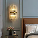Axyaa LED Crystal Wall Lamps: Luxury Gold Wall Sconces for Home Art Decor & Bedside Lighting