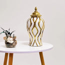 Axyaa Ceramic Electroplating Vase Jar - Luxury Home Decor Craft for Living Room Entryway