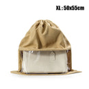 Axyaa Luxury Velvet Drawstring Storage Bag: Transparent Breathable Moisture-proof Organizer