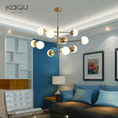 Axyaa Glass Magic Bean Chandelier - Nordic Light Luxury, Modern Design for Living and Dining Areas