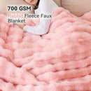 Axyaa Rabbit Fleece Blanket: Soft Solid Color Faux Fur Plush Throw for Home & Travel