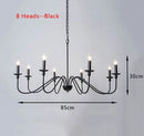 Axyaa Retro Black Iron Candle Chandelier: Elegant Country Style Room Lighting
