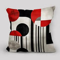 Axyaa Red & Black Geometric Pillow Covers - Modern Abstract Pattern for Home Decor