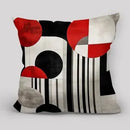 Axyaa Red & Black Geometric Pillow Covers - Modern Abstract Pattern for Home Decor