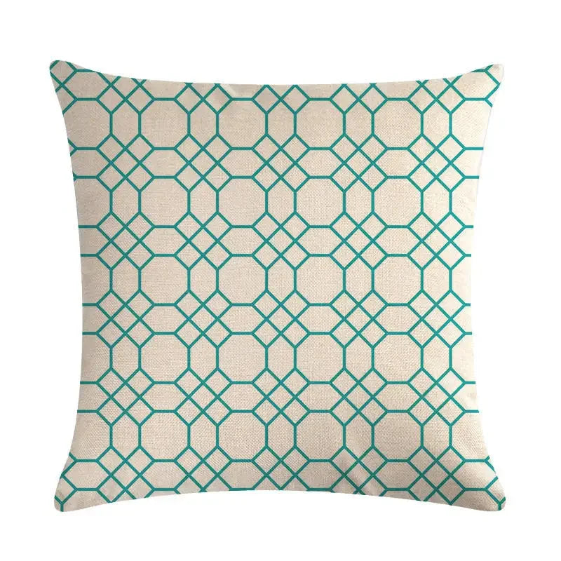 Axyaa Geometric Linen Pillowcase for Stylish Home Decor