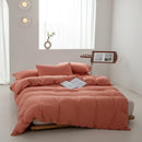Axyaa Washed Cotton Grid Duvet Cover, Single Size 150*200cm Queen