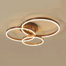 Axya Round Golden Coffee LED Ceiling Light with Acrylic Lampshade