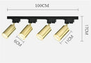 Axyaa Gold Black Track Lighting Fixture with GU10 LED Spotlights