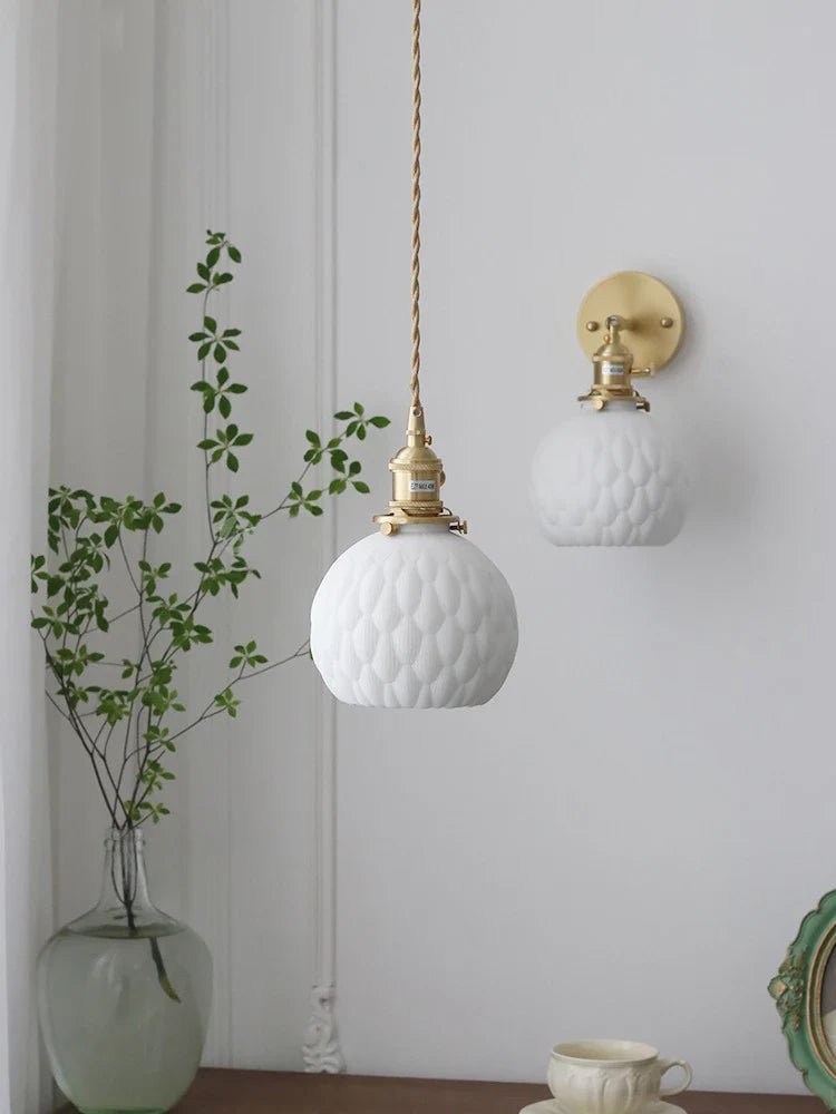 Axyaa Nordic Ceramic Pendant Lights for Restaurant and Bedside Chandelier