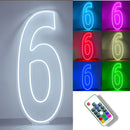 Axyaa 30" Tall LED Neon Numbers 0-9 Birthday Party Decoration Sign