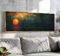 Axyaa Sunset Sea Sun Canvas Poster for Modern Living Room Decor