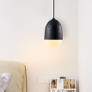 Axyaa Black Stone Pendent Lamp: Medieval Nordic Chandelier for High-End Restaurant & Living Room