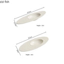 Axya White Ceramic Oval Dinner Soup Plate Snack Pasta Sushi Home Tableware