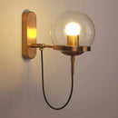 Axyaa Vintage Industrial Wall Sconce with Frosted Glass Globe