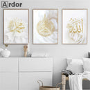 Axyaa Ayatul Kursi Quran Gold Islamic Calligraphy Canvas Print