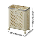 Yoga Mat Storage Basket & Collapsible Laundry Bin with Wheels by Axyaa