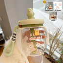 Axyaa Kawaii Jumbo Boba Water Bottle With Straw - Large Capacity Cute Stirring Cup