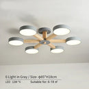 Axyaa Modern Wooden Ceiling Light 3/6/8 Lights LED Luminaire for Living Room Bedroom
