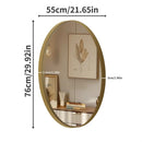 Axyaa Brass Framed Oval Wall Mirror for Entry Living Room Bathroom Decor