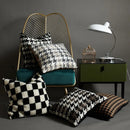 Axyaa Checkerboard Houndstooth Pillowcase 30x50/45/50cm - Nordic Tufted Black White Cushion Cover