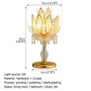 Axyaa Crystal Gold Lotus Table Lamp - Modern LED Desk Light