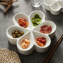 Axyaa Irregular Shape Ceramic Dinner Plate Multi Grid Sushi Tray Solid Color Cutlery Plate